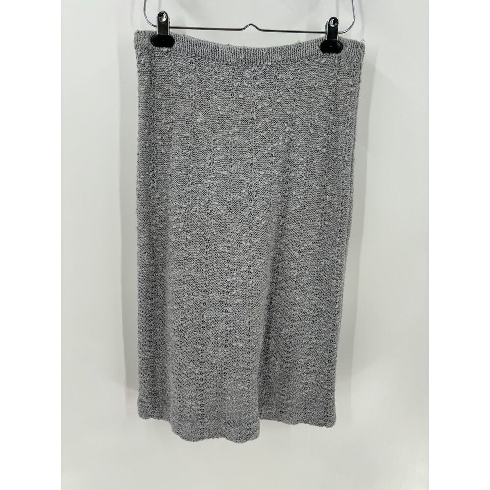 Marisa Christina Vintage Skirt Womens Small Gray Knit Acrylic Blend Knee Length